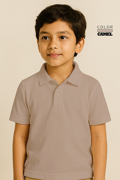 Kids Polo T-shirts - Camel