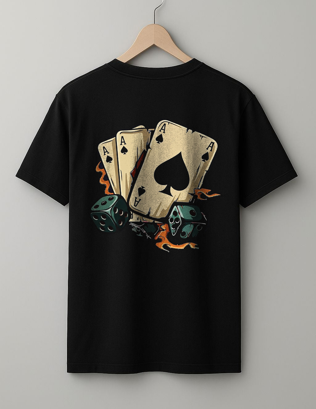 Dicey T-Shirt - White, Black & Maroon