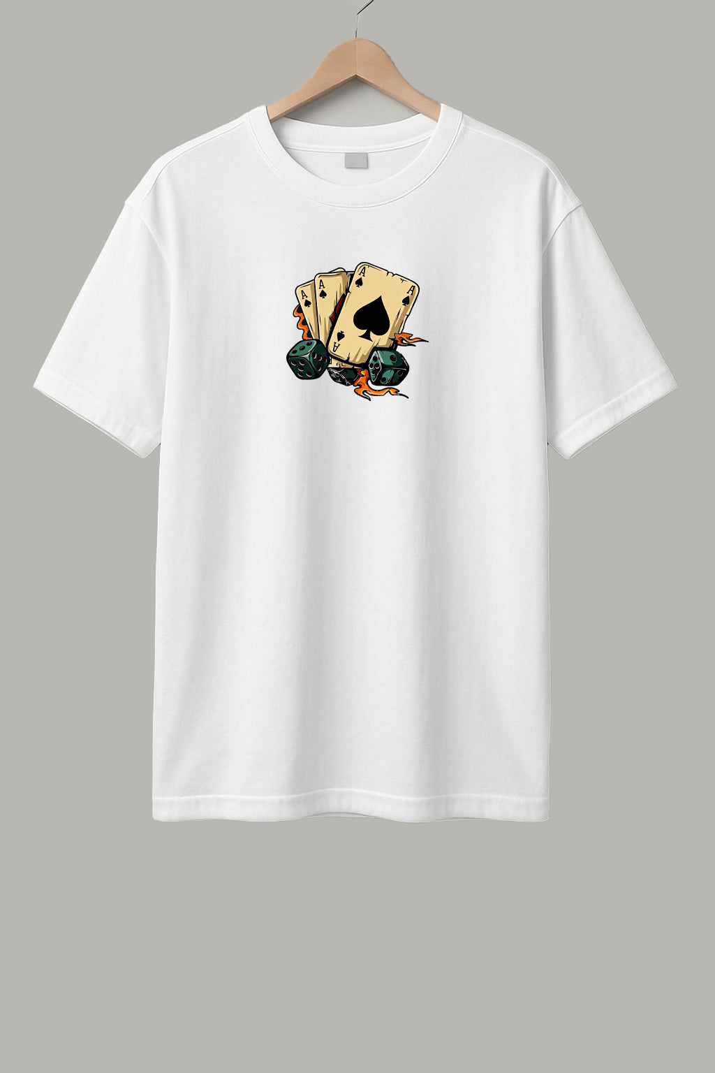 Dicey T-Shirt - White, Black & Maroon