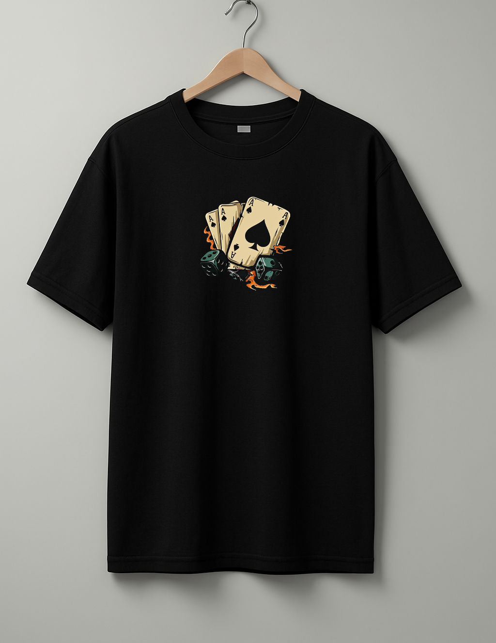 Dicey T-Shirt - White, Black & Maroon