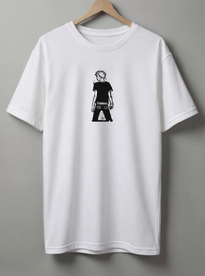 Don’t Look Back Oversized T-Shirt – Beige, Black & White