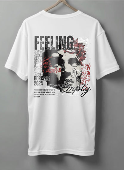 Feeling Oversized T-Shirt – Beige, White & Maroon