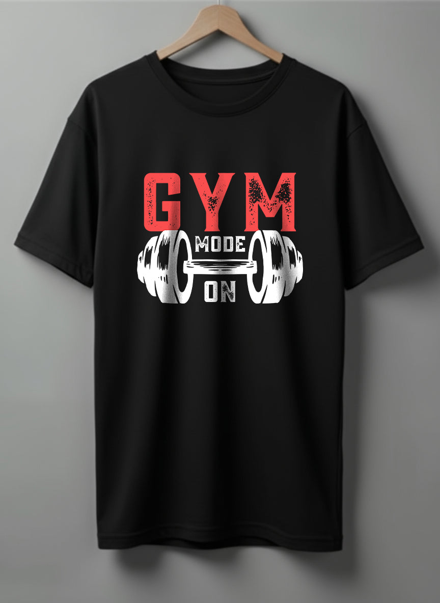 Gym Mode Drop Shoulder T-Shirt – Beige, Black & Olive Green