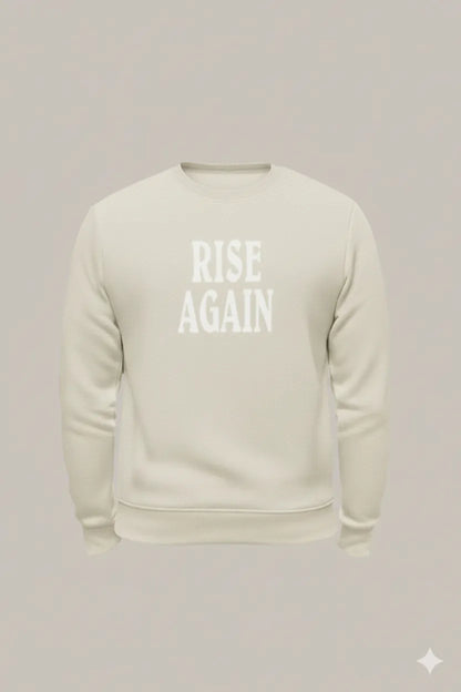 RISE AGAIN Printed Sweatshirt – Camel Beige