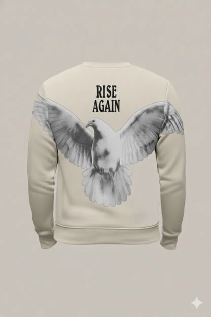 RISE AGAIN Printed Sweatshirt – Camel Beige