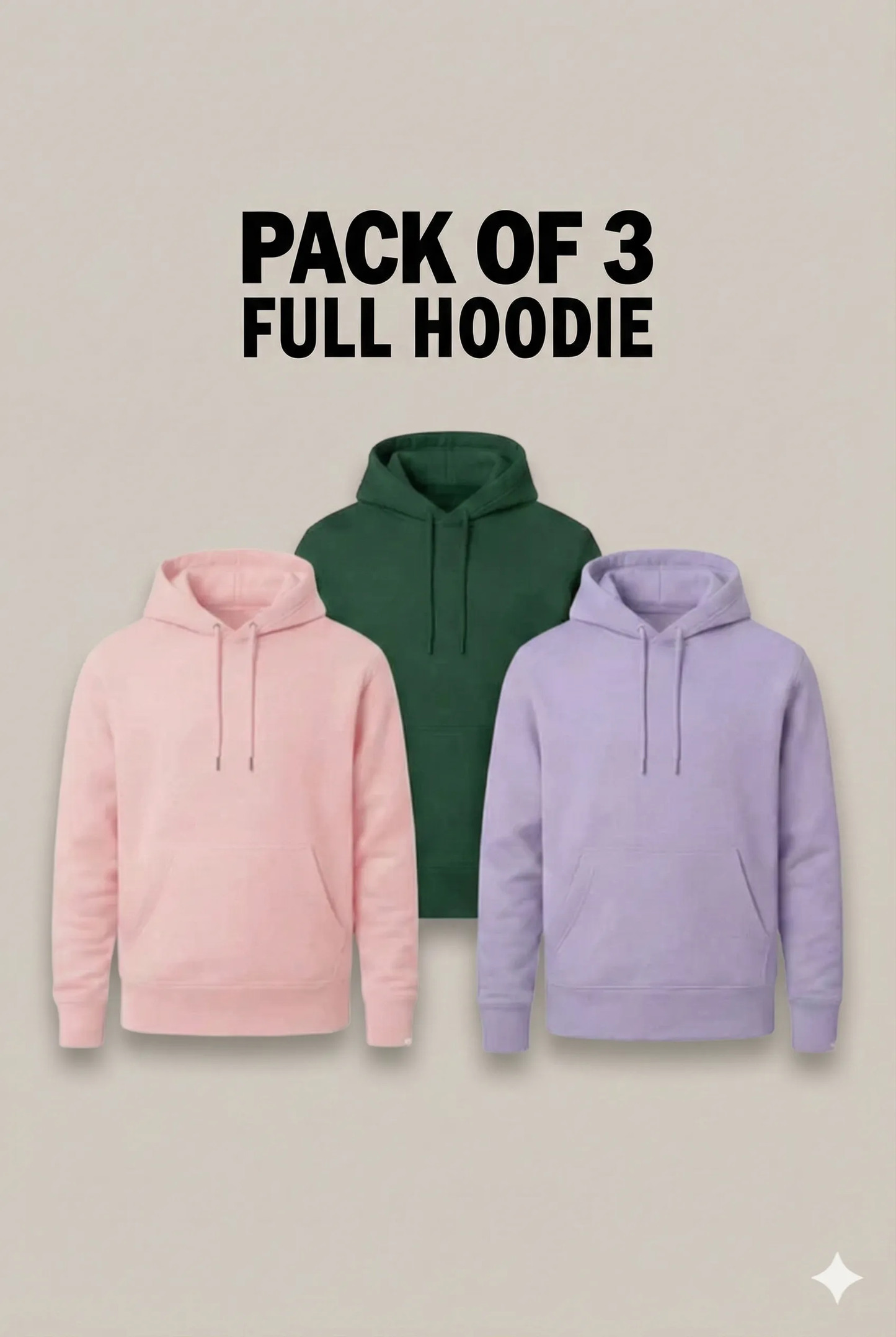 Women’s Pack of 3 Premium Hoodies – Soft, Warm & Everyday Comfort