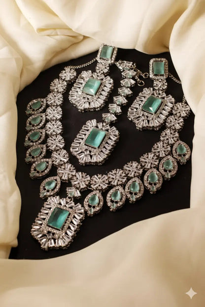 Zircon Necklace Set – Elegant Bridal & Party Jewellery for Women - Urban Glam Hub