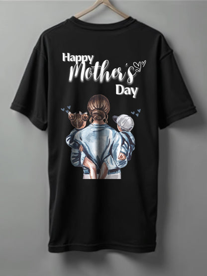 Happy Mother’s Day Oversized T-Shirt – Black, Maroon & White