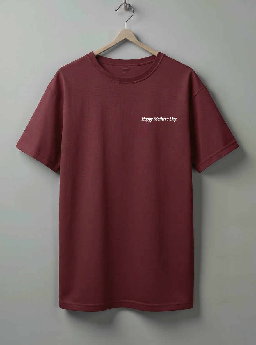 Happy MothersDay Oversized T-Shirt – Black, Maroon & White