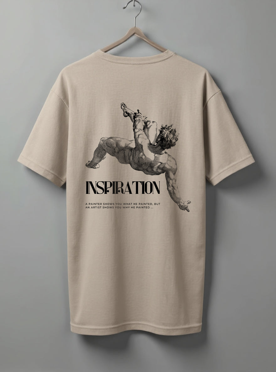 Inspiration Drop Shoulder T-Shirt – White, Black & Beige