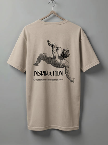 Inspiration Drop Shoulder T-Shirt – White, Black & Beige