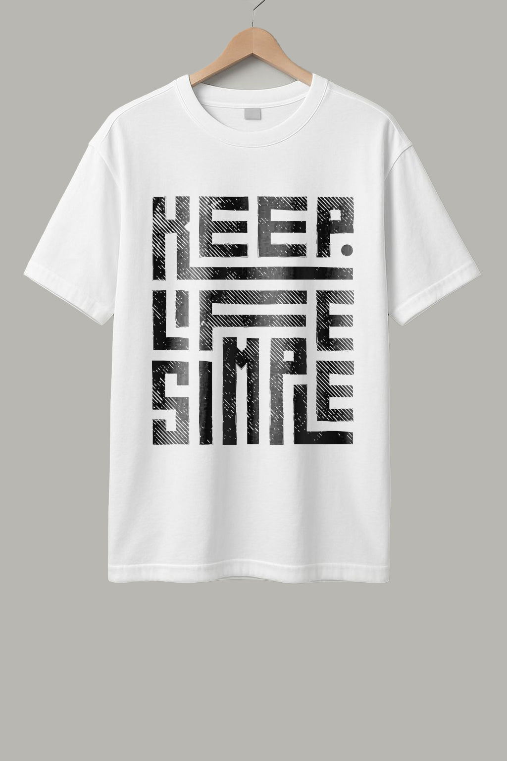 Keep Life Simple T-Shirt - White, Black & Maroon
