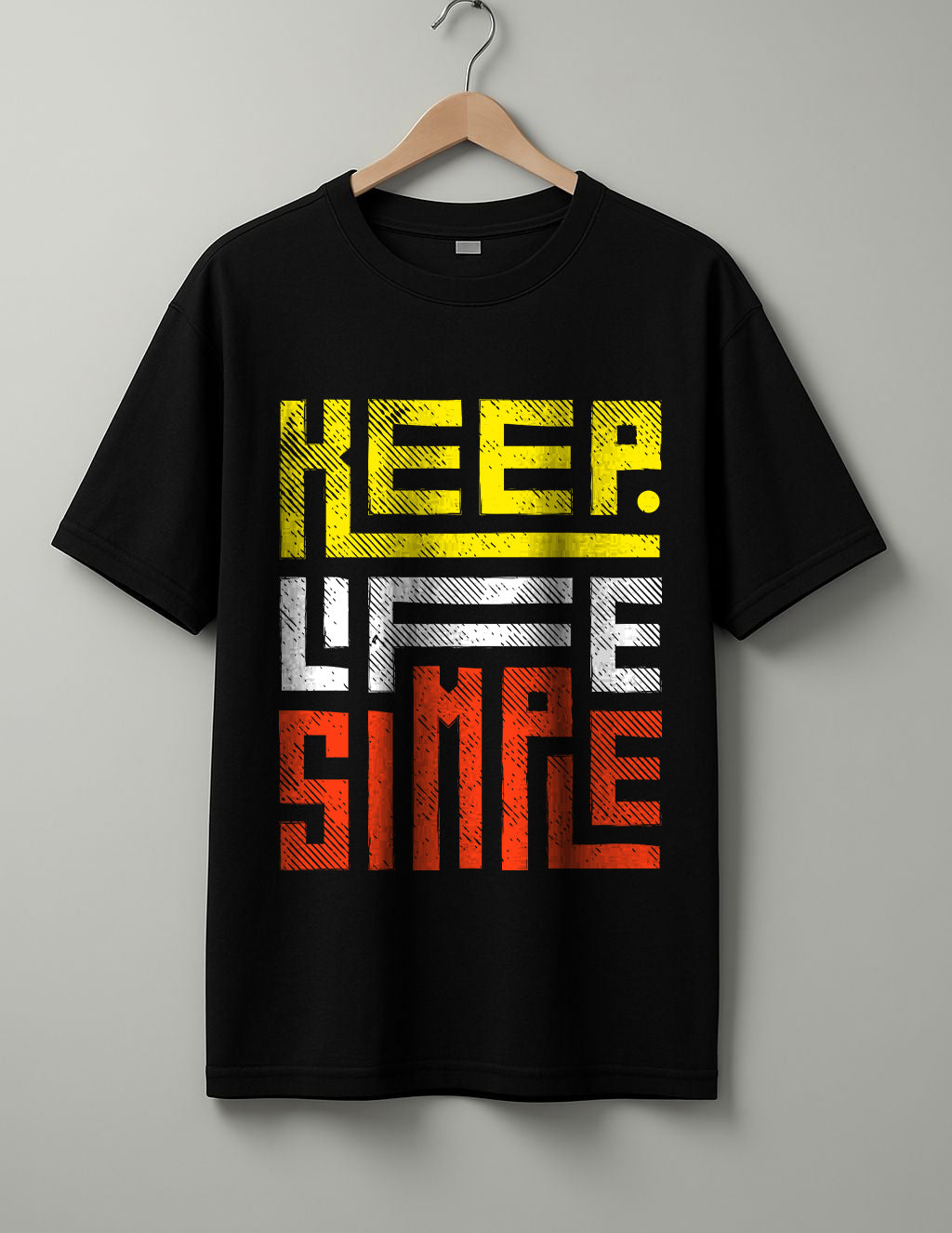 Keep Life Simple T-Shirt - White, Black & Maroon