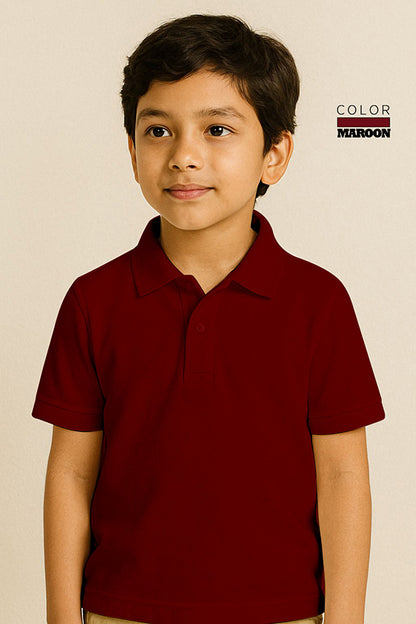 Kids Polo T-shirts - Maroon