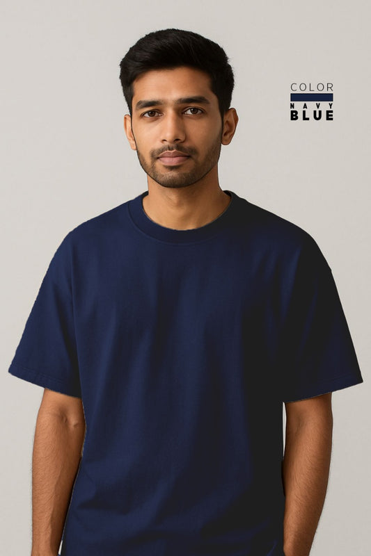 Drop-shoulder Tee - NAVY BLUE