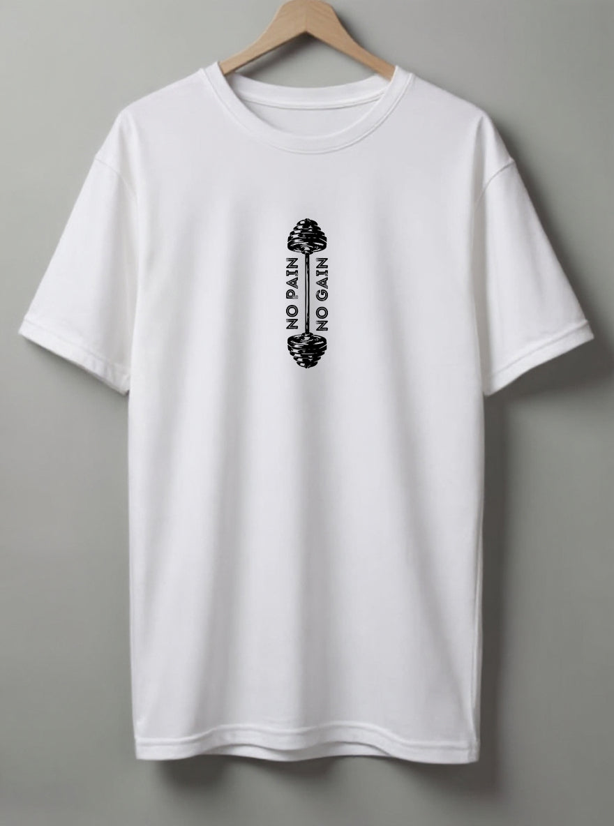 No Pain No Gain Drop Shoulder T-Shirt – White, Black, Olive Green & Beige