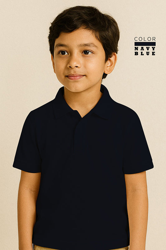 Kids Polo T-shirts - Navy Blue