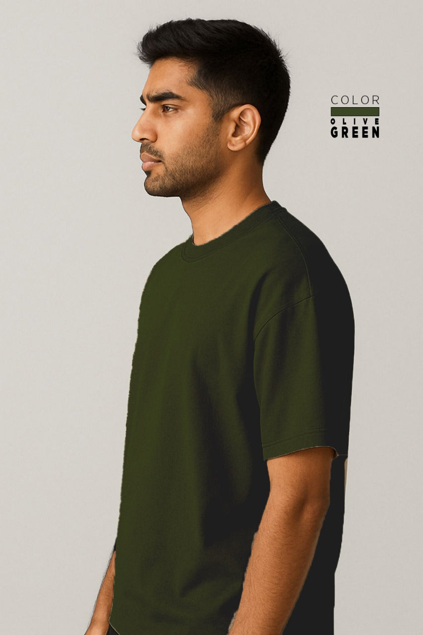 Drop-shoulder Tee - OLIVE GREEN
