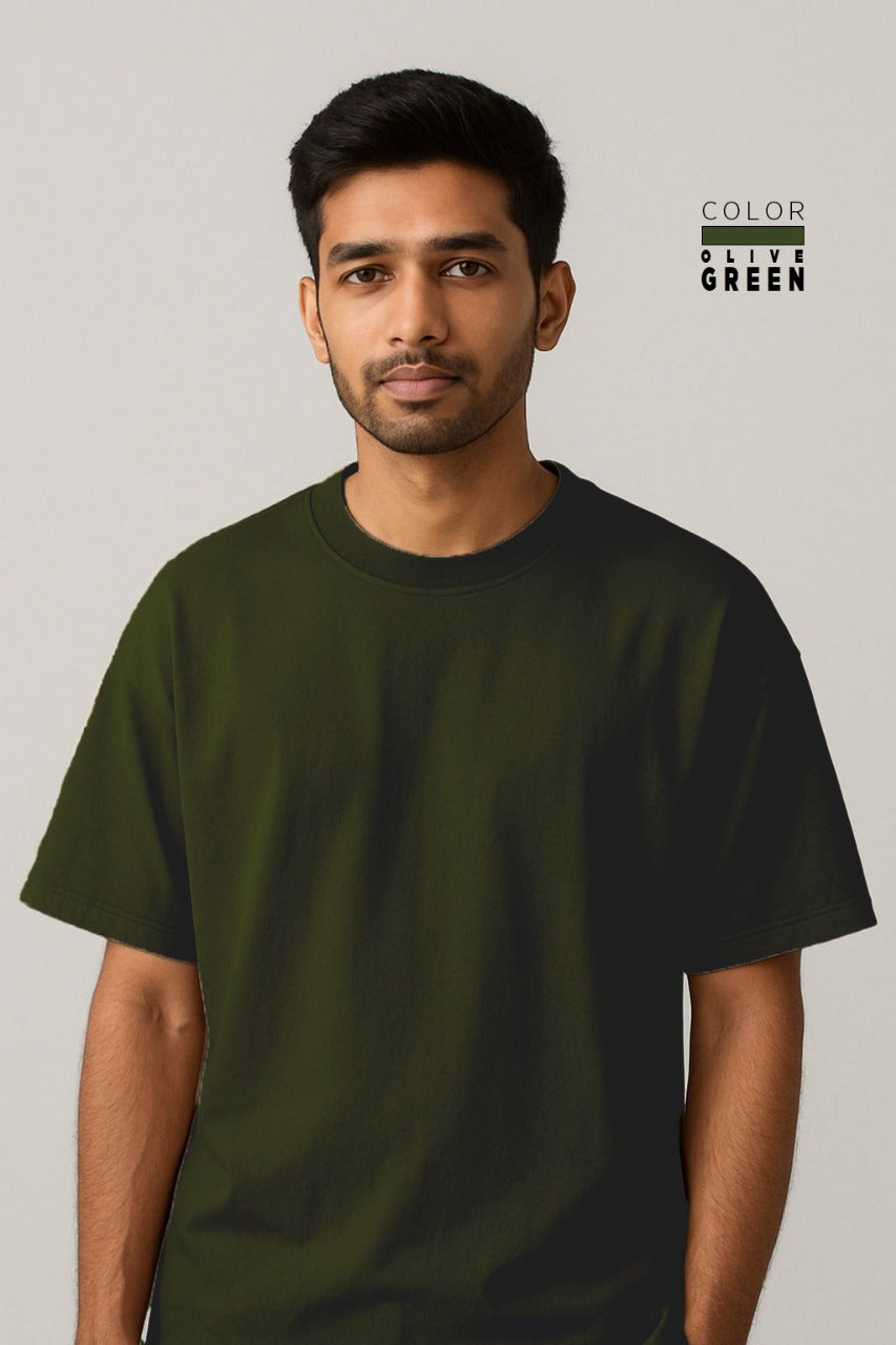 Drop-shoulder Tee - OLIVE GREEN
