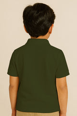 Kids Polo T-shirts - Olive Green