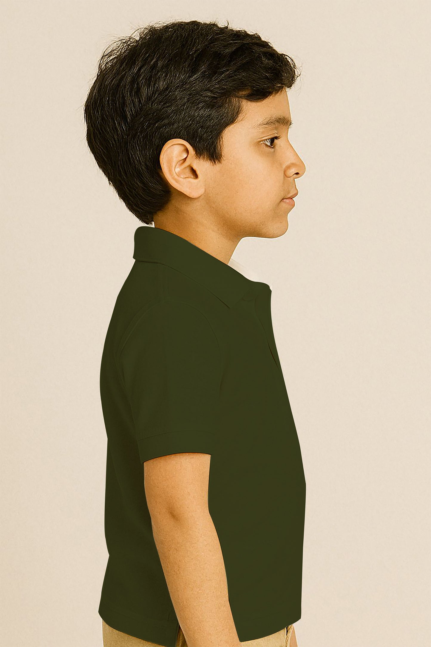 Kids Polo T-shirts - Olive Green