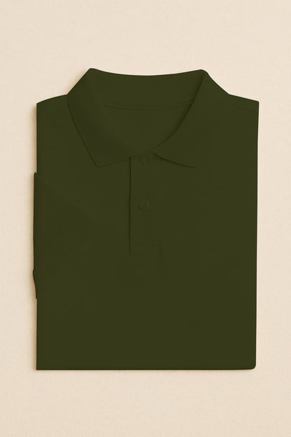 Kids Polo T-shirts - Olive Green