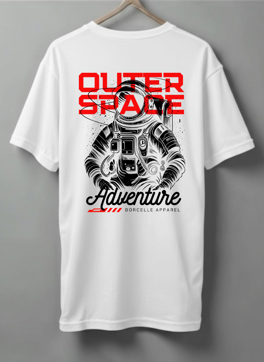 Outerspace Adventure Drop Shoulder T-Shirt – Beige, Olive Green, Black & White