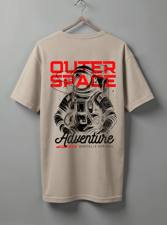 Outerspace Adventure Drop Shoulder T-Shirt – Beige, Olive Green, Black & White