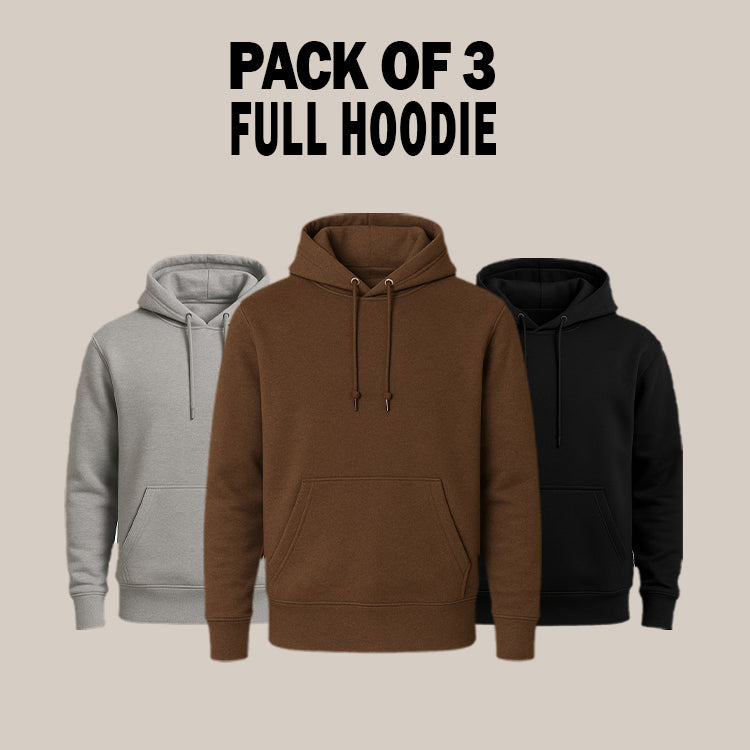 Pack of 3 Full Sleeve Hoodies