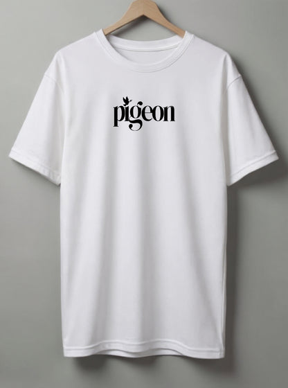 Pigeon Drop Shoulder T-Shirt – White, Black, Maroon & Beige