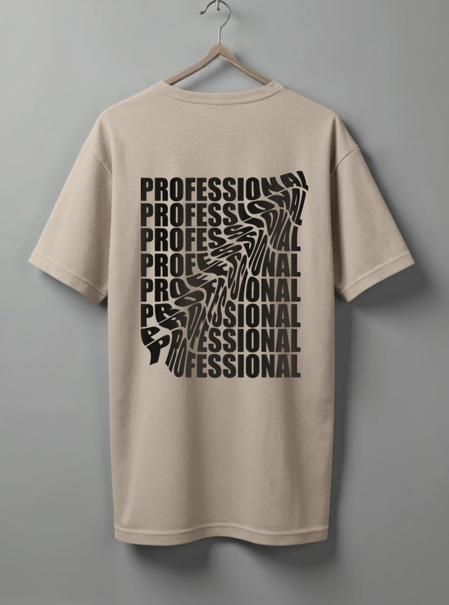 Professional Oversized T-Shirt – Black, Maroon & Beige