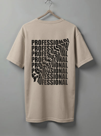 Professional Oversized T-Shirt – Black, Maroon & Beige