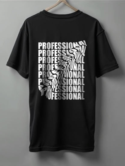 Professional Oversized T-Shirt – Black, Maroon & Beige