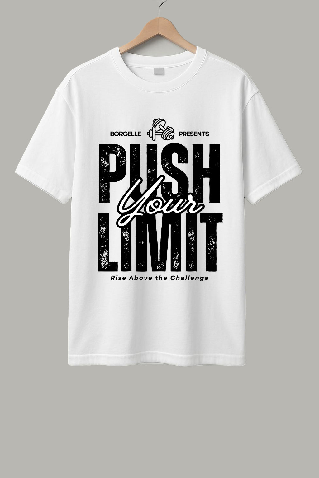 Push Your Limit White, Black & Maroon T-Shirt