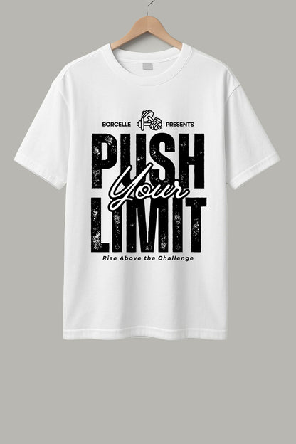 Push Your Limit White, Black & Maroon T-Shirt