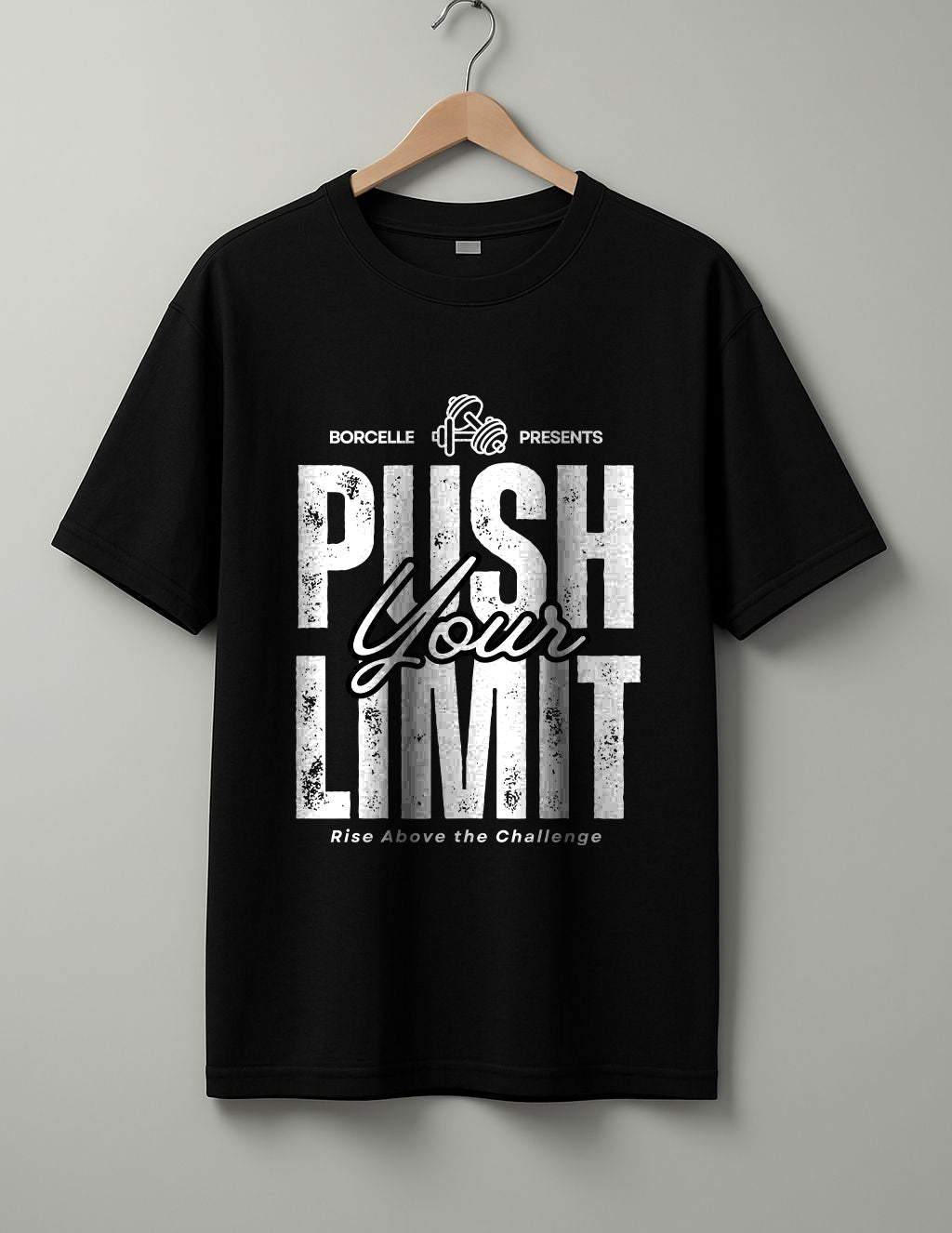 Push Your Limit White, Black & Maroon T-Shirt