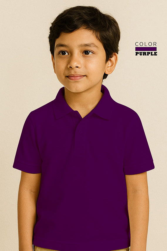 Kids Polo T-shirts - Purple