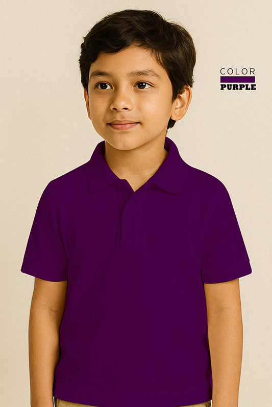 Kids Polo T-shirts - Purple