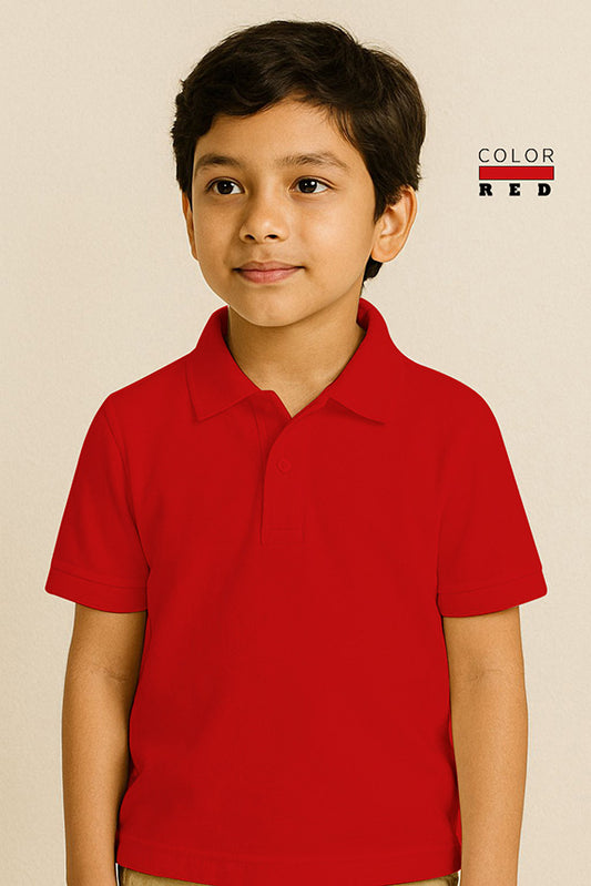 Kids Polo T-shirts - Red