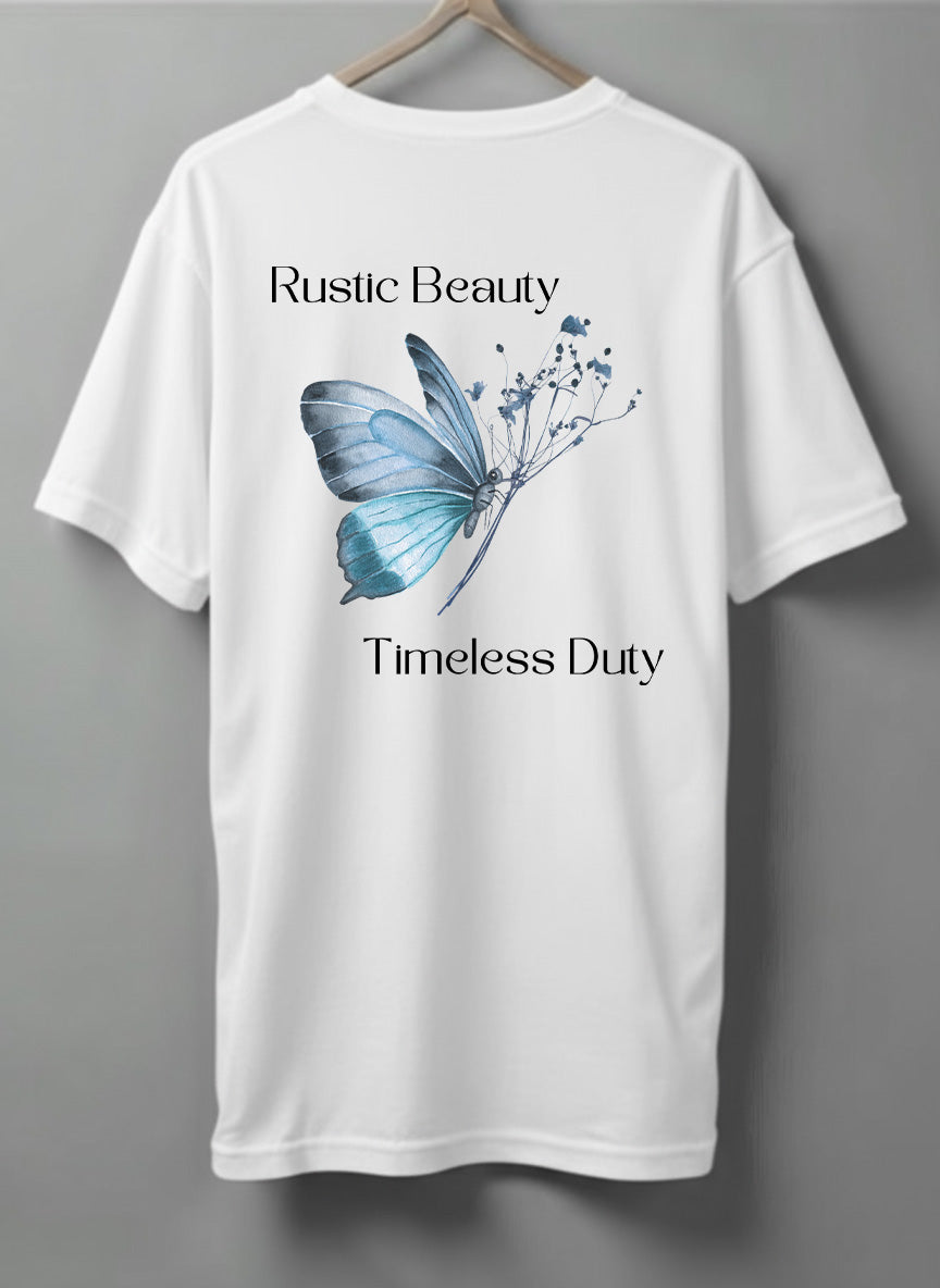 Rustic Beauty Oversized T-Shirt – Black, White & Beige