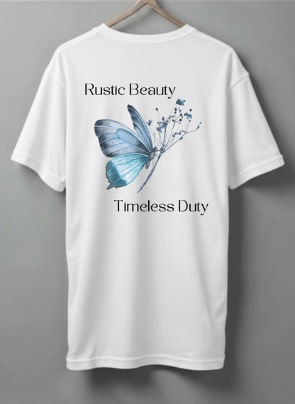 Rustic Beauty Oversized T-Shirt – Black, White & Beige