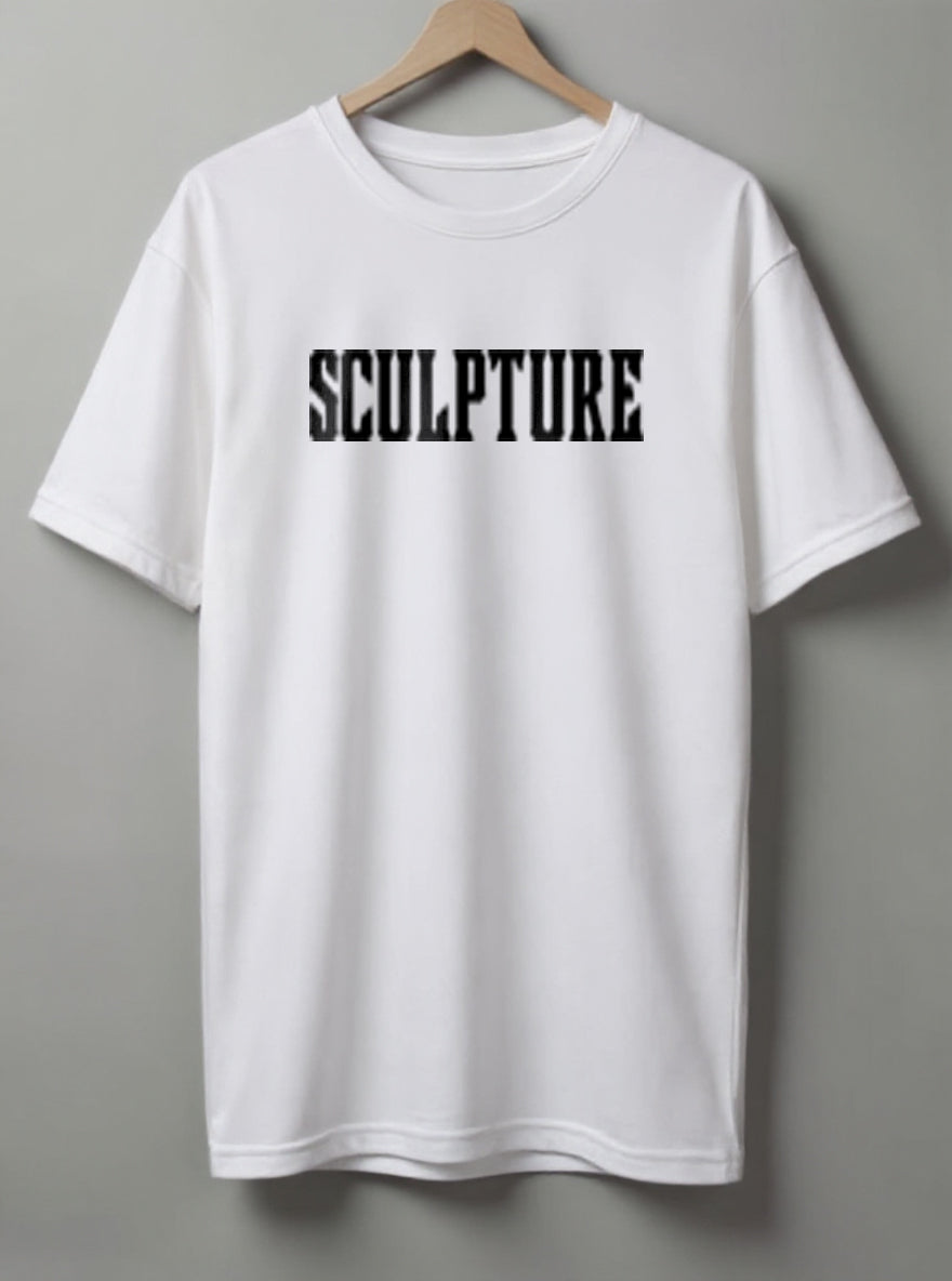 Sculpture Oversized T-Shirt – Beige, Maroon & White