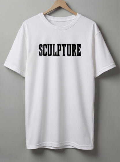 Sculpture Oversized T-Shirt – Beige, Maroon & White