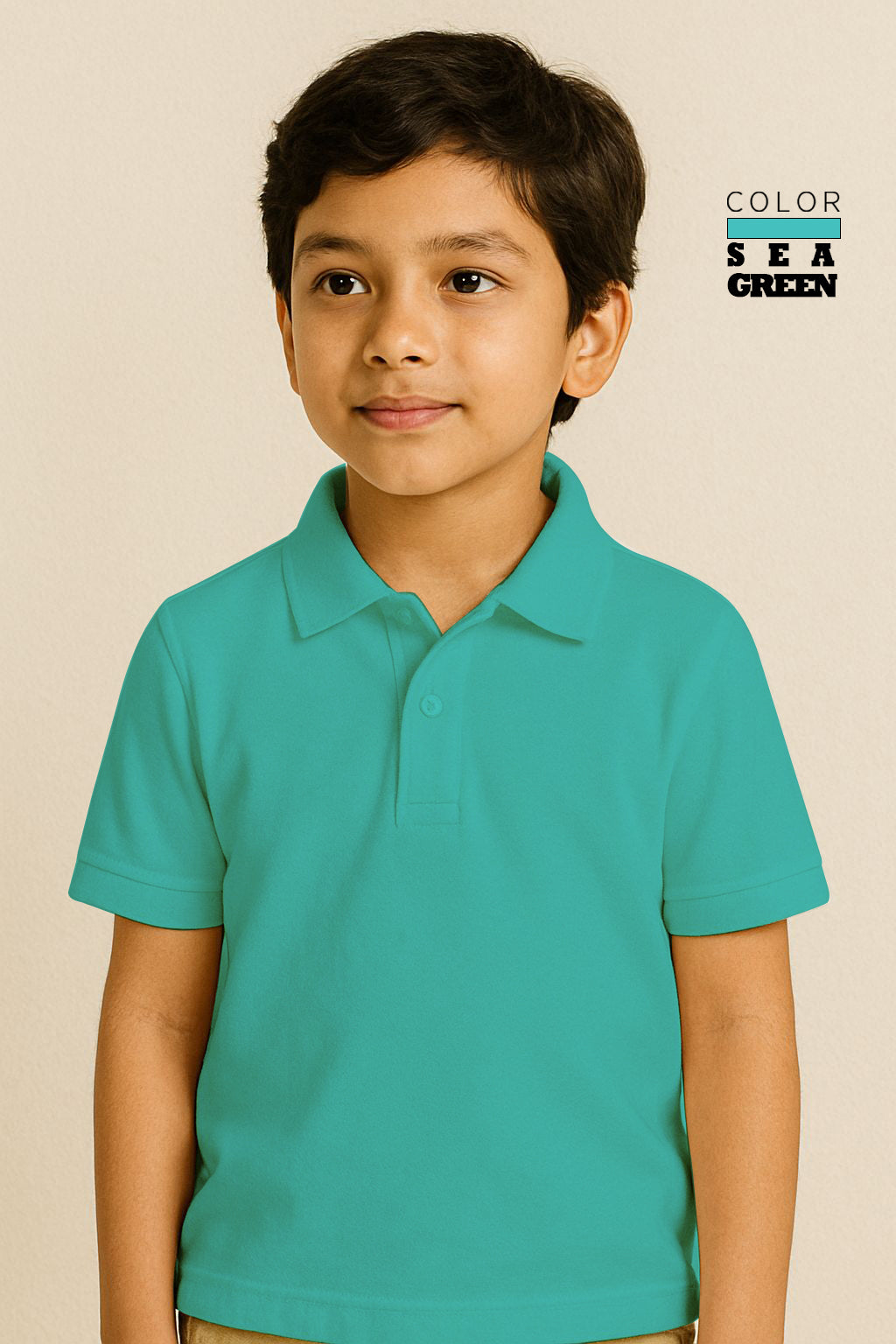 Kids Polo T-shirts - Sea Green
