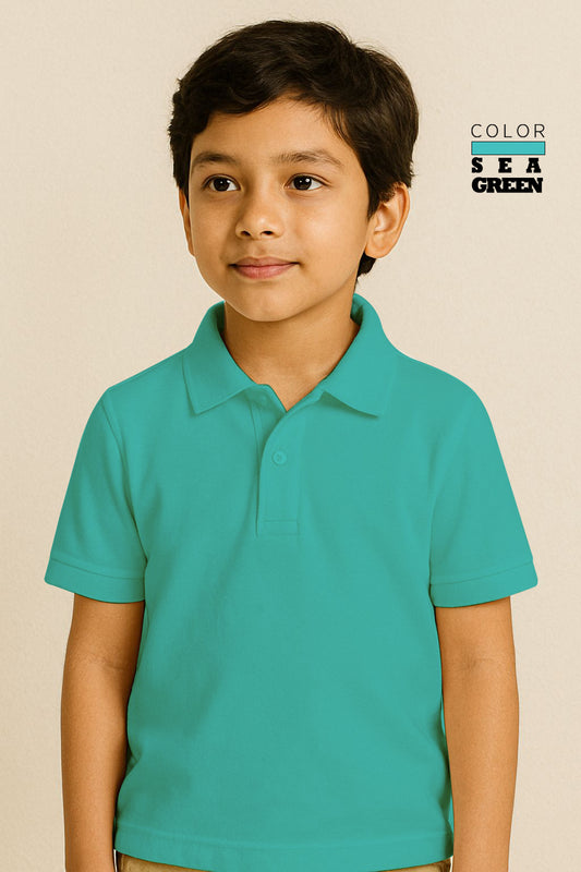 Kids Polo T-shirts - Sea Green