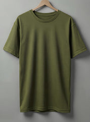 Silence Oversized T-Shirt – White, Olive Green & Beige