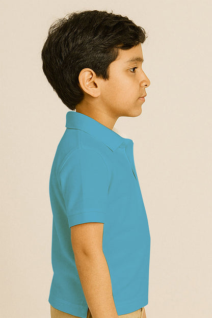 Kids Polo T-shirts - Sea Blue