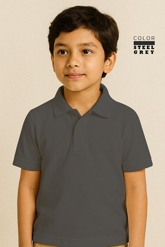 Kids Polo T-shirts - Steel Grey