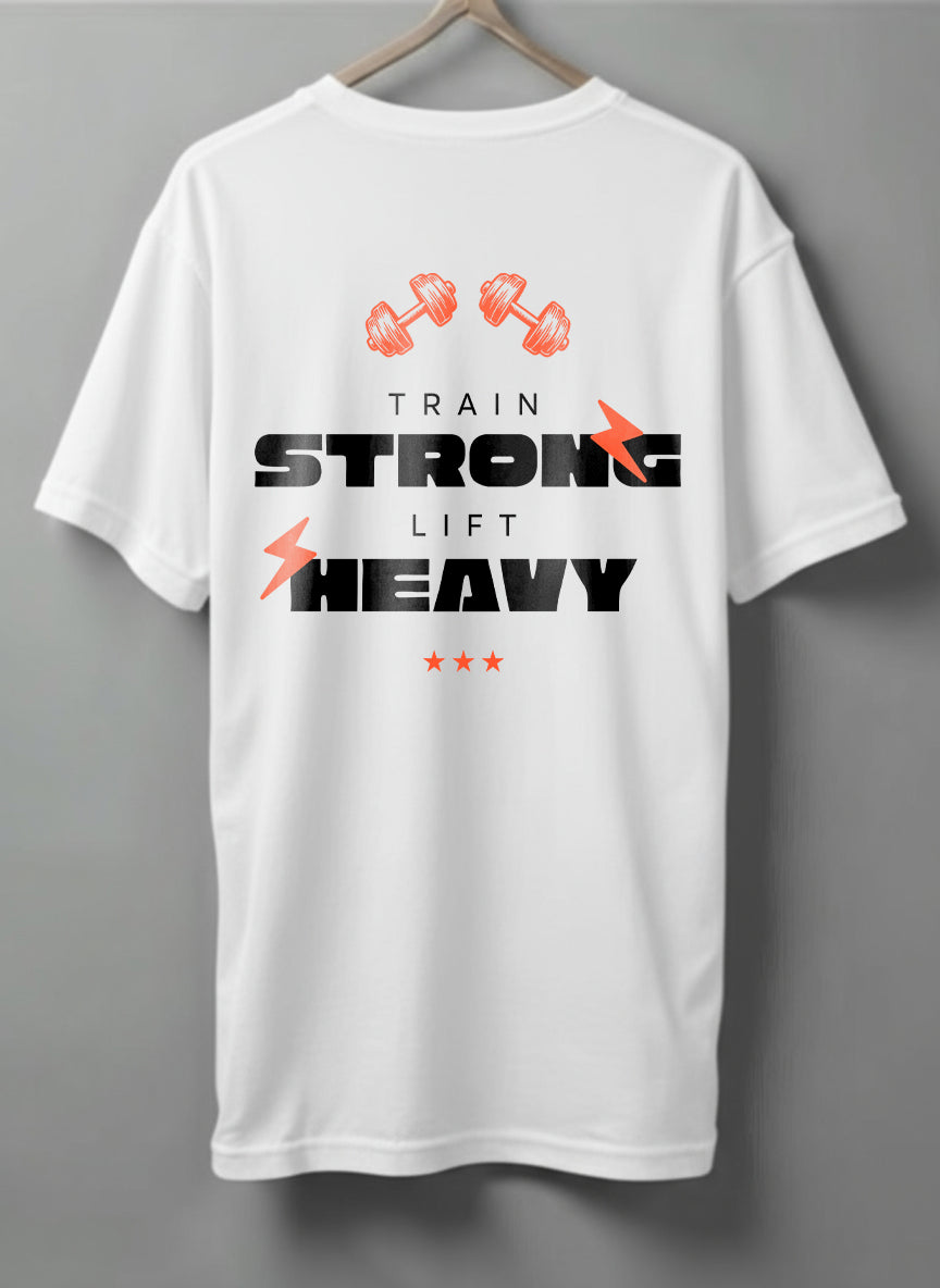 Strong Life Drop Shoulder T-Shirt – Black, White & Blue