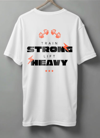 Strong Life Drop Shoulder T-Shirt – Black, White & Blue